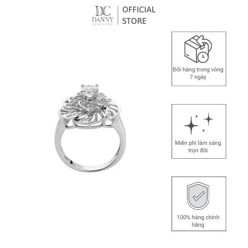 Nhẫn Nữ Danny Jewelry Bạc 925 Xi Bạch Kim Đính Đá CZ KI4GZ003