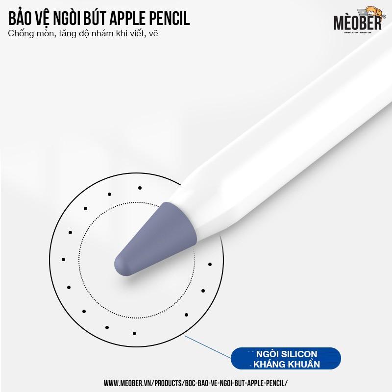 Bọc bảo vệ cho ngòi bút Apple Pencil thế hệ 1 và 2, chống mòn, chống trượt, silicon cao cấp