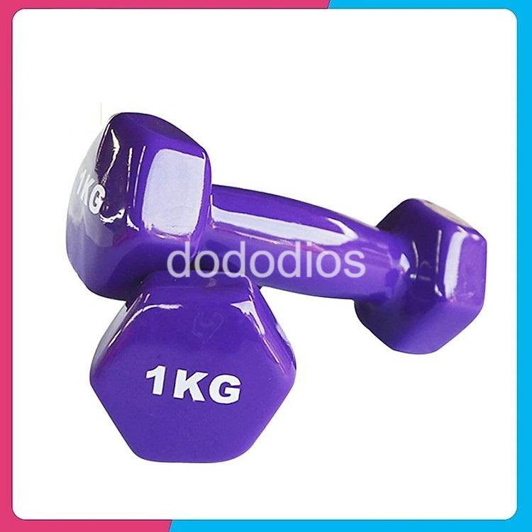 Tạ tay dododios - Tạ tập gym yoga thể dục tại nhà 1kg 2kg 3kg 4kg 5kg lõi gang bọc cao su cao cấp chống xước vỡ sàn nhà