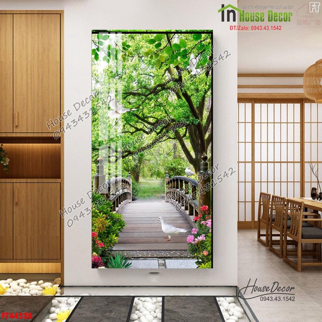 Tranh 3D dán tường, Tranh dán Cửa ra vào, Vách Ngăn Khổ Dọc - Nhận in theo yêu cầu 2623TTN
