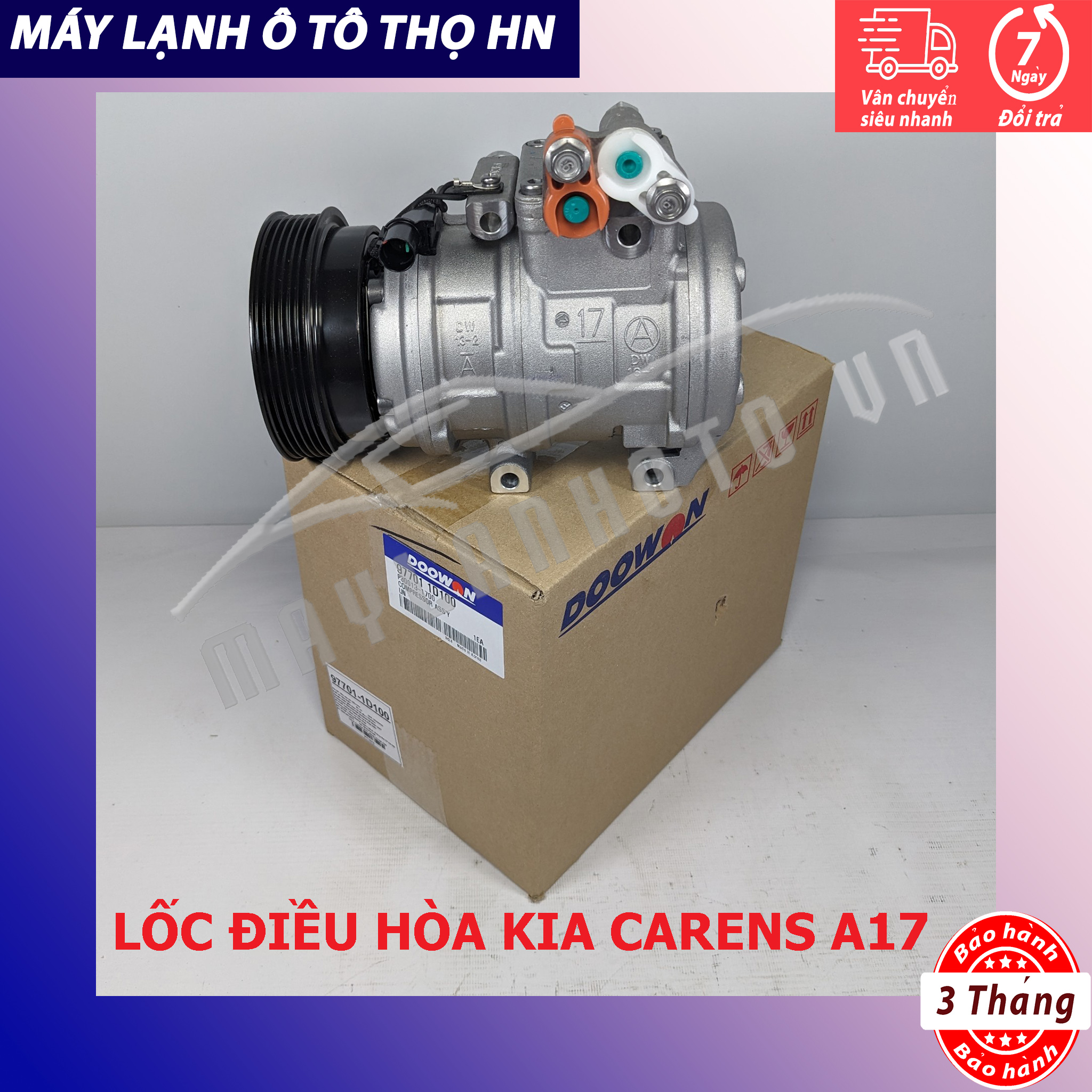 Lốc điều hòa (block,máy nén) Kia Carens thân 17 2006 2007 2008 2009 2010 2011 2012 Hàn Quốc 06 07 08 10 11 12 97701-1D100