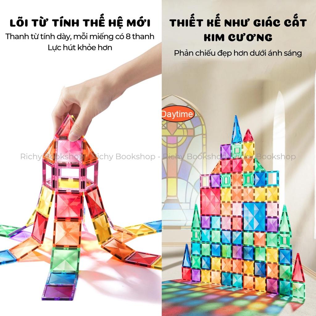 Đồ Chơi Xếp Hình Nam Châm Sắc Màu Phản Chiếu Ánh Sáng - Colorful Magnetic Tiles Mideer