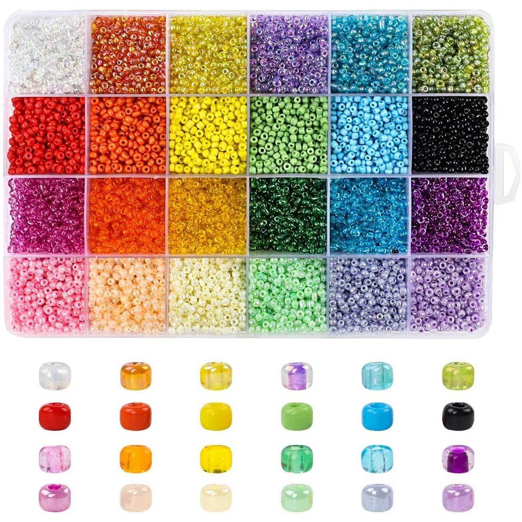 Jewelry Making Kit Glass Seed Beads Box Lobster Clasps Beading Cord DIY