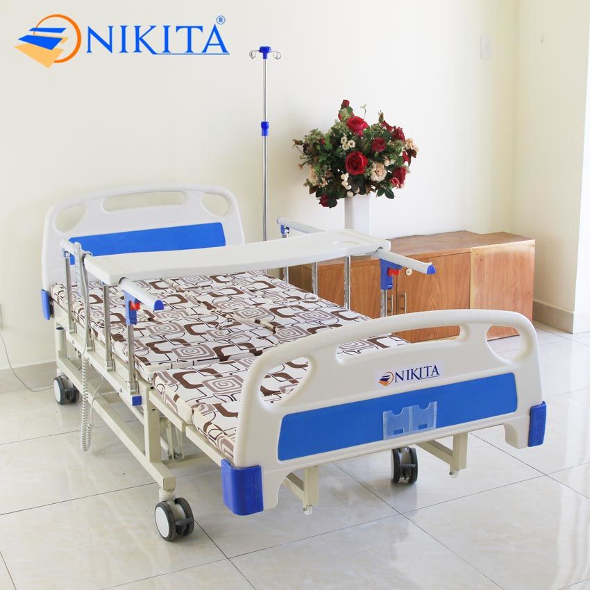 Hình ảnh Giường bệnh nhân đa chức năng NIKITA DCN16 - Nâng đầu, Nâng chân, nghiêng trái phải, bô vê sinh, gội đầu, remote