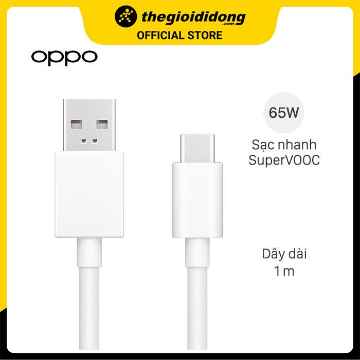 Cáp Type C SuperVOOC 1m OPPO DL129 Trắng - Hàng chính hãng