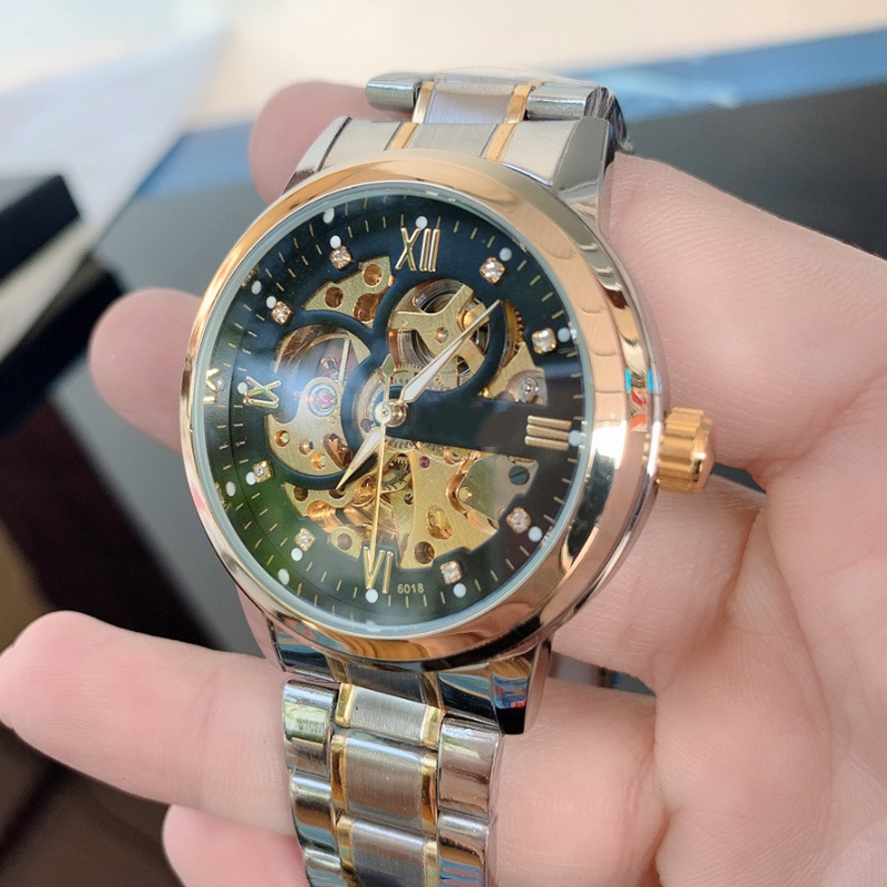 Đồng Hồ Nam Automatic, Đồng Hồ Cơ Cao Cấp Tự Động Lên Dây Cót Khi Đeo, Lộ Cơ Mặt Và Đáy, Mặt Kính Chống Trầy Xước, Chống Nước Tốt, Phong Cách Thời Trang Châu Âu