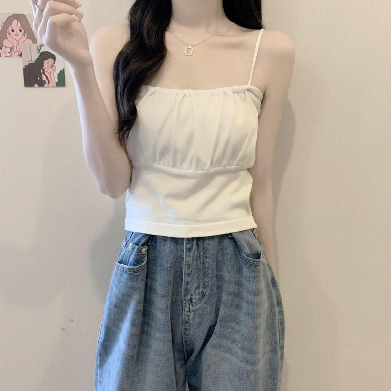 Áo hai dây SuzaHouse nữ N01 dáng ôm, áo 2 dây nữ croptop đẹp vải cotton co dãn 4 chiều có đệm ngực