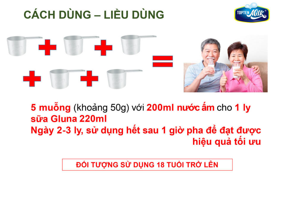 Sữa tiểu đường gluna 400g TOPTEN Milk