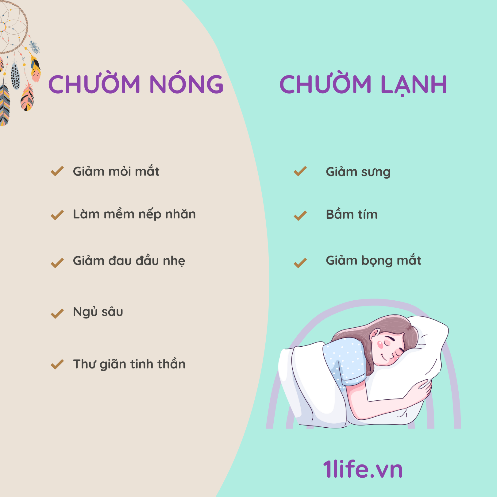 Gối thảo mộc chườm mắt nóng lạnh 1LIFE