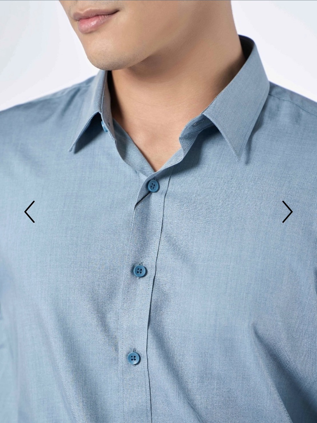 OWEN - Áo sơ mi dài tay Owen SLimfit màu xanh trơn chất sợi tre 220844