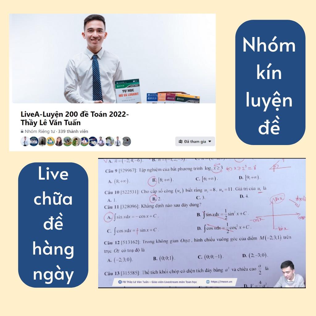 Khóa Live A - Luyện Đề Toán THPT Quốc Gia Và Đánh Giá Năng Lực 2022 - Sách ID MoonBook Bộ Đề Minh Họa Môn Toán