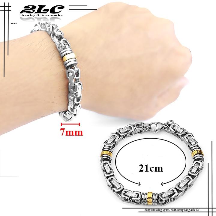 LẮC TAY NAM INOX CÁ TÍNH 7MM THÉP KHÔNG GỈ- LTNQC19