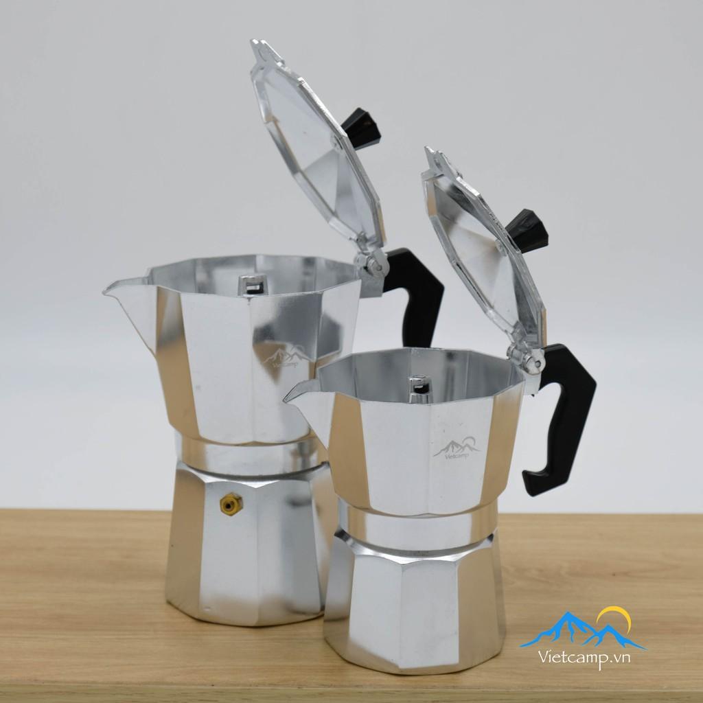 Bình đun cafe Espresso siêu tốc Moka Pot màu bạc 250ml