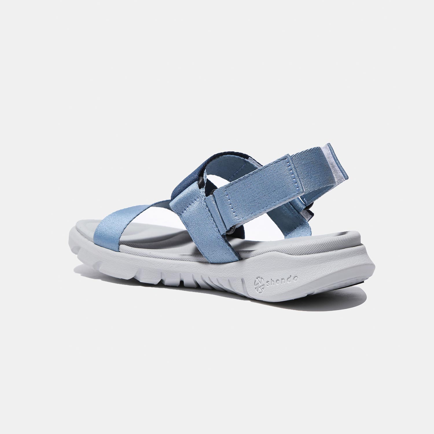 Giày sandal Shondo nam nữ đi học đế bằng ombre xanh dương F6S2130