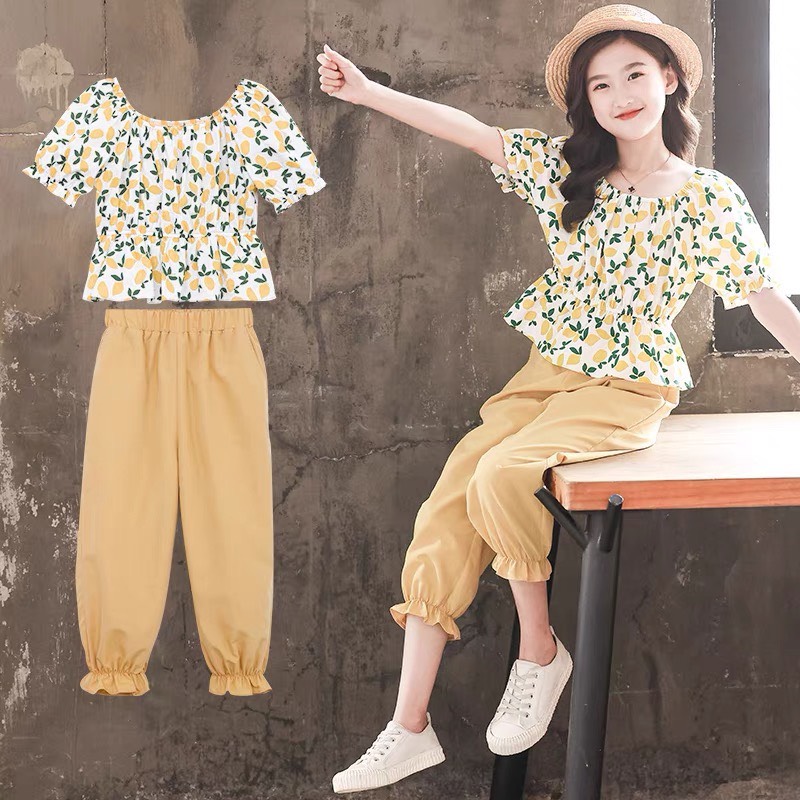 Set bộ quần áo bé gái 18-45kkg mẫu LEMON họa tiết xinh xắn. Thiết kế mới, năng động. HA19