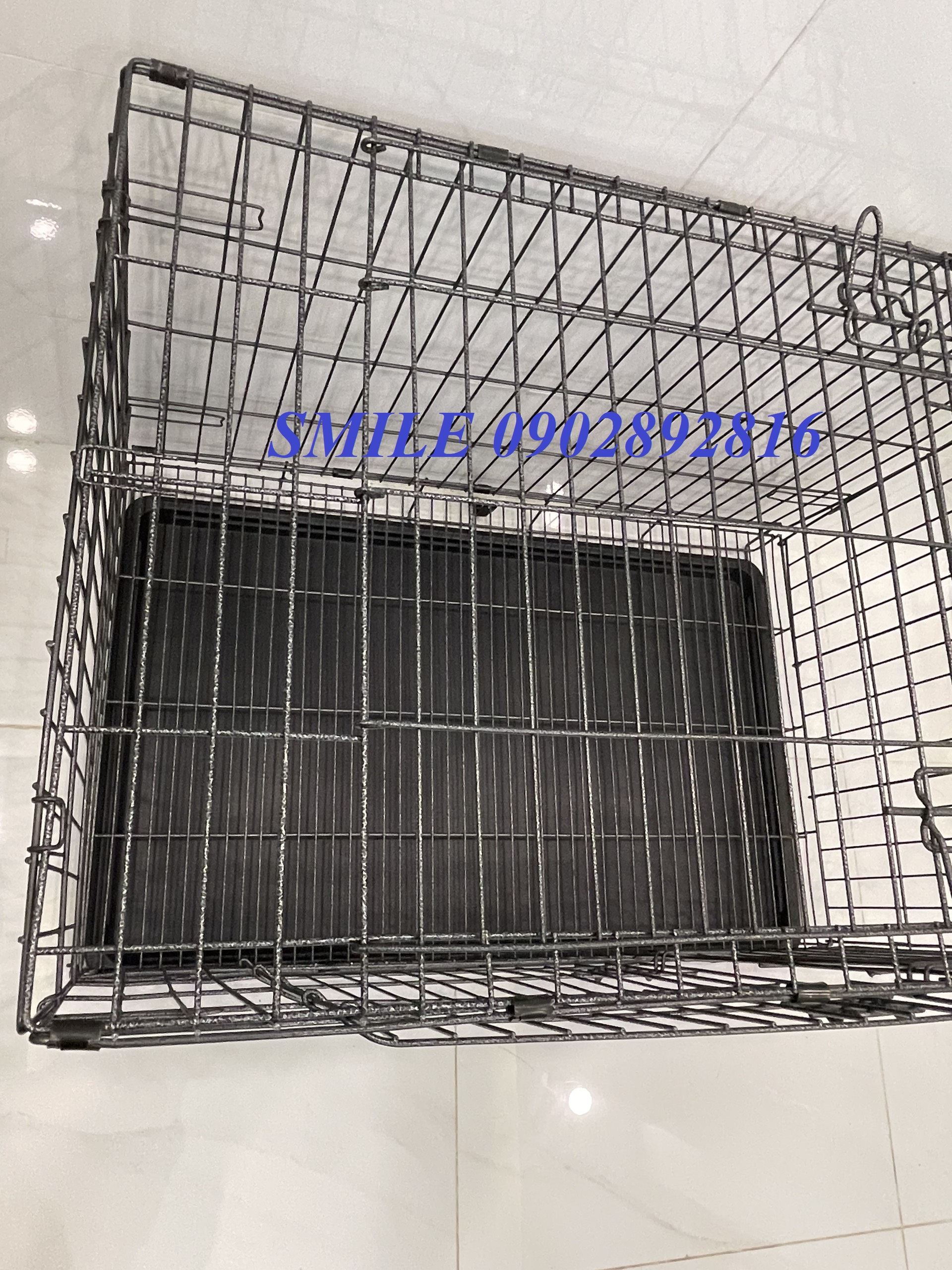 CHUỒNG CHÓ VÂN ĐÁ SIZE LỚN NAN SIÊU DÀY 90X60X65CM GẤP GỌN TIỆN LỢI DÀNH CHO PET LỚN