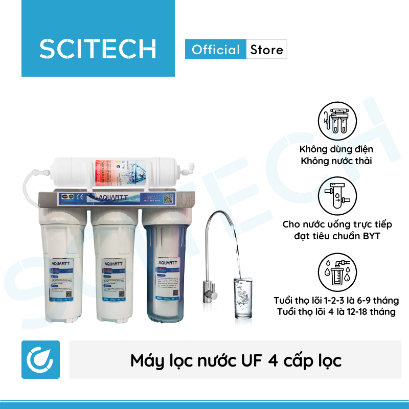 Máy lọc nước UF by Scitech (Không dùng điện, không nước thải, 4 đến 7 cấp lọc) - Hàng chính hãng