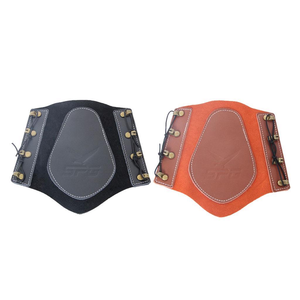 Adjustable Cow Leather Archery 4-Strap Armguard Arm Protection Guard