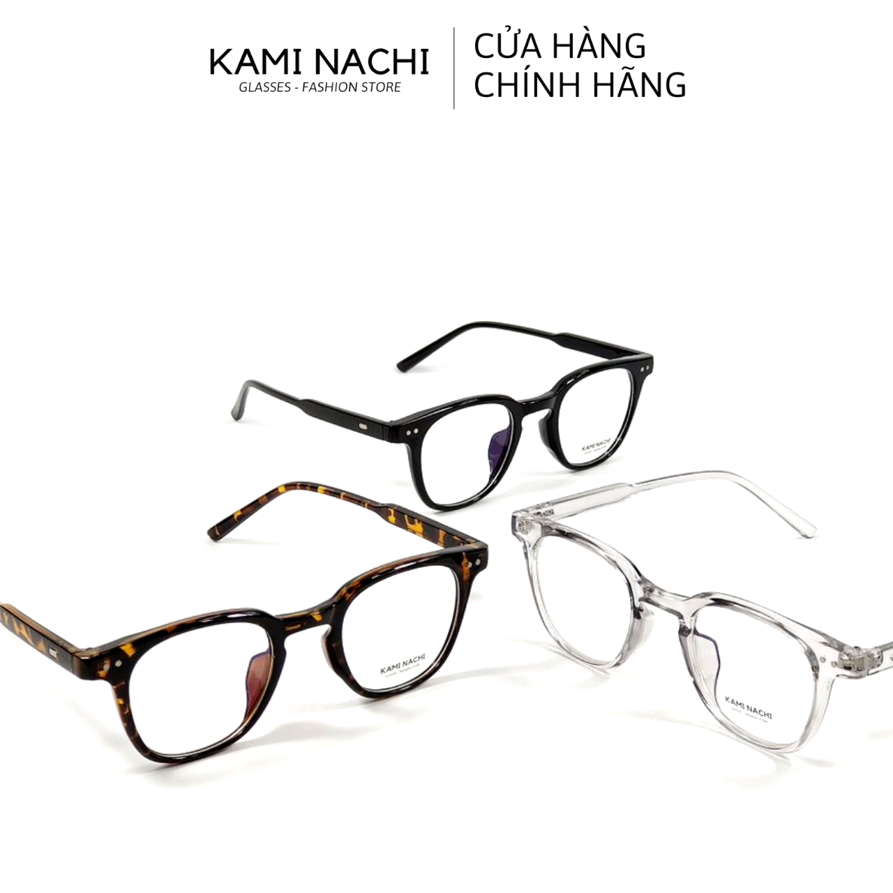 Gọng kính nhựa dáng vuông bầu KAMI NACHI phong cách Âu Mỹ Z3333