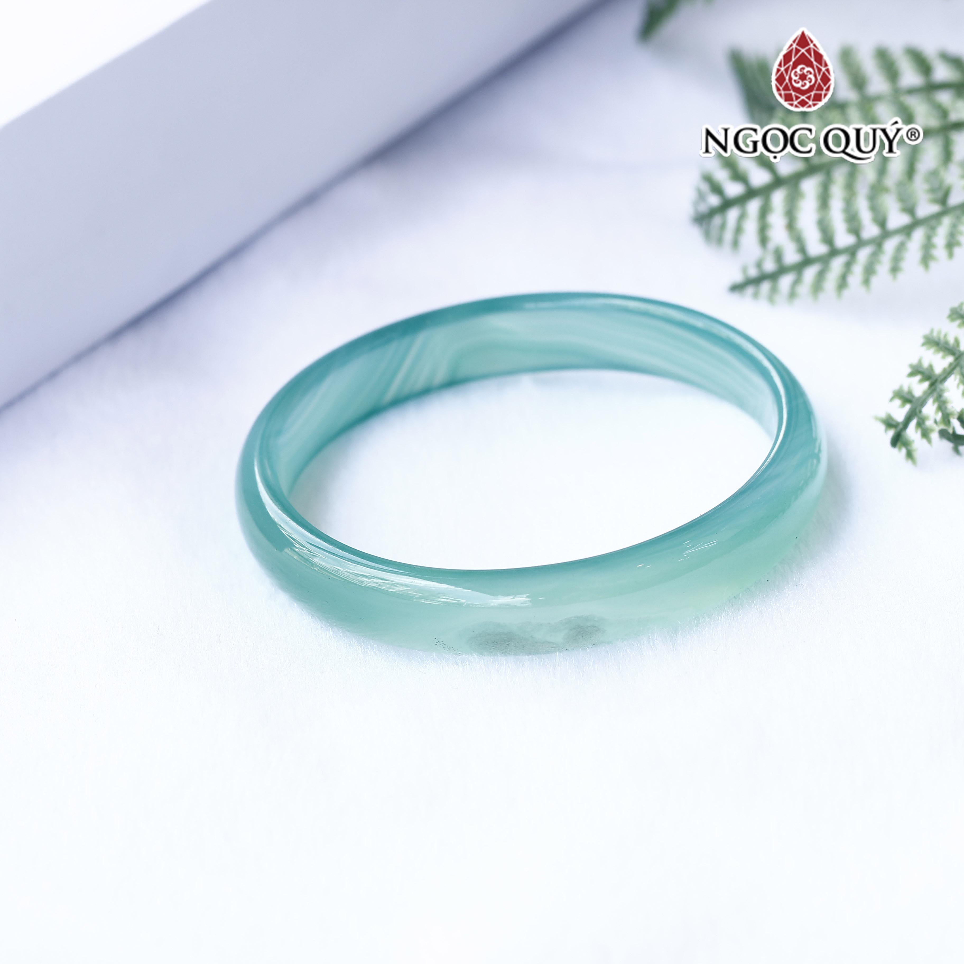 Vòng đá mã não xanh lá nhạt bản mỏng Ni56 - Ngọc Quý Gemstones