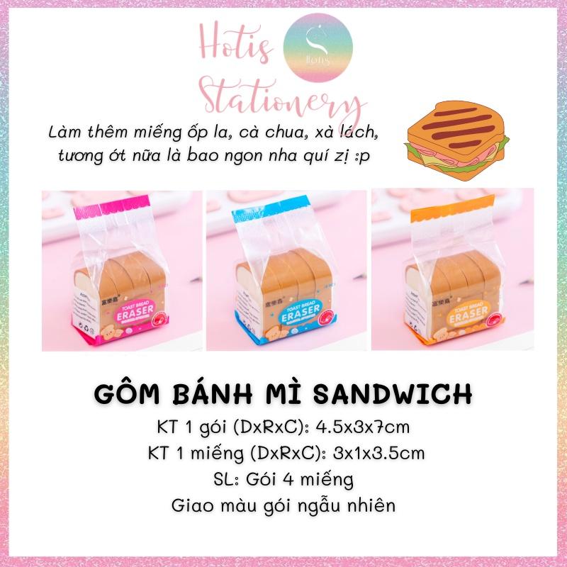 Gôm tẩy chì hình bánh mì sandwich Toast Bread dễ thương