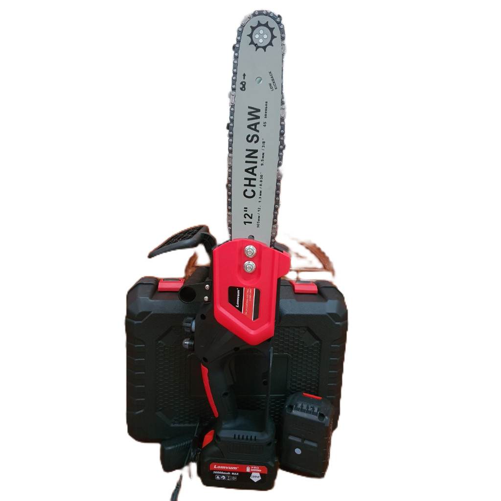 Máy Cưa Xích Cầm Tay Dùng Pin Lam Dài 30cm Xích 12 Inch - Pin 10 Cell Dung Lượng Lớn