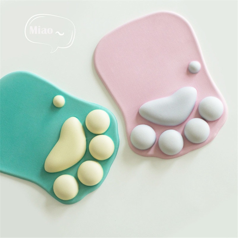 Mèo Paw Miếng Lót Chuột Kawaii Chơi Game Để Bàn Bọc Chống Trượt Silicone Chuột Thảm Bàn Thảm Laptop Chơi Game Bàn Phím Máy Tính Để Bàn bộ