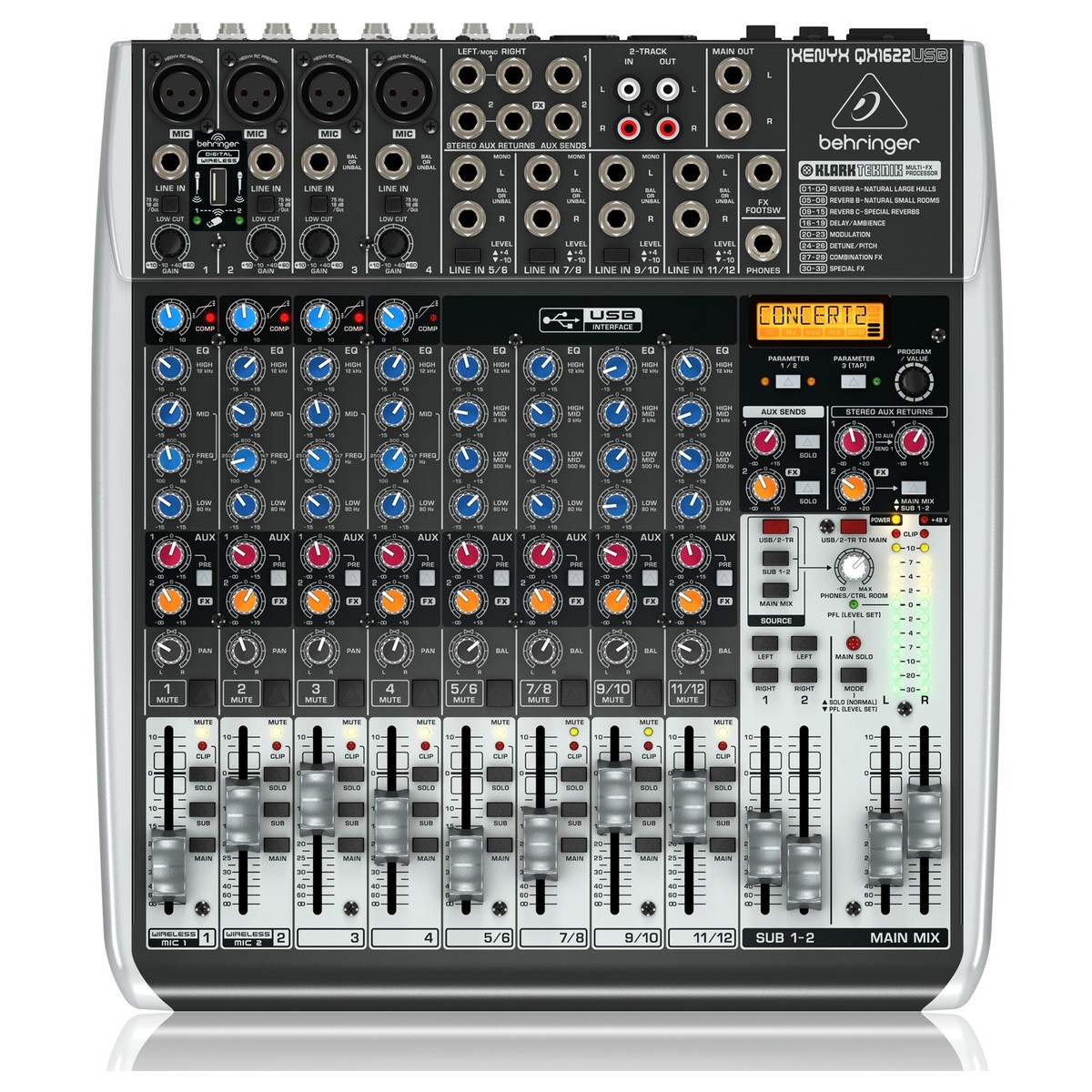 Bộ trộn Mixer USB Có Kèm Hiệu Ứng Behringer XENYX QX1622USB - Hàng Chính Hãng