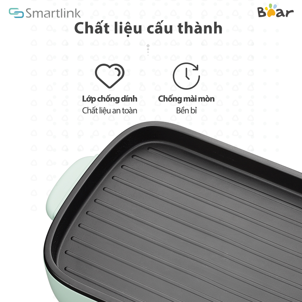 Bếp Lẩu Nướng Điện Đa Năng 2 trong 1 Bear DKL-C15G1 3L 1600W - Hàng Chính Hãng