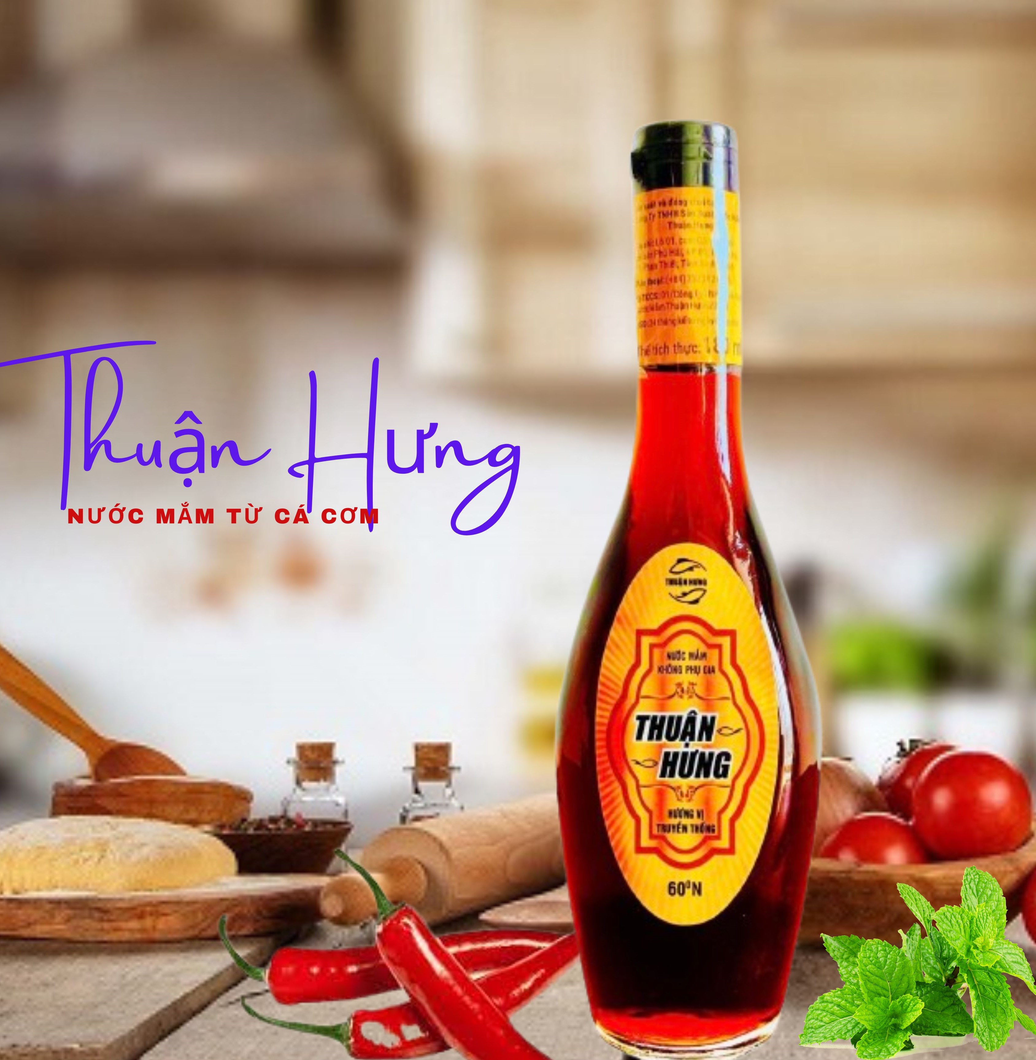 NƯỚC MẮM PHAN THIẾT CHAI THỦY TINH - THUẬN HƯNG 60 ĐỘ ĐẠM/ 1 THÙNG 20 CHAI 180ML