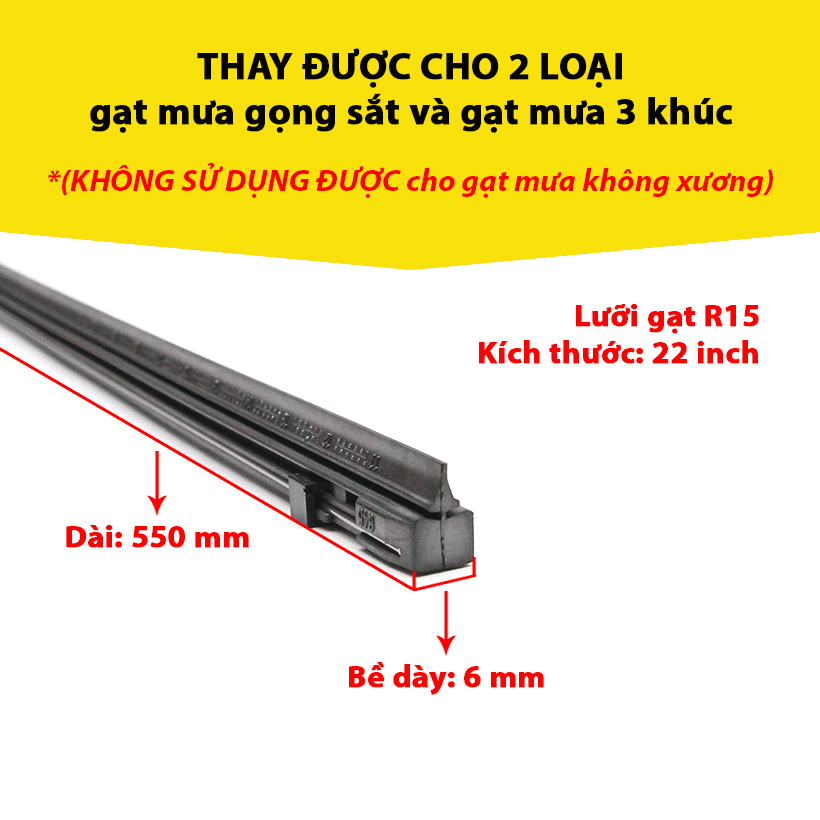 Combo 2 Lưỡi Gạt Mưa Loại A VIAIR R15