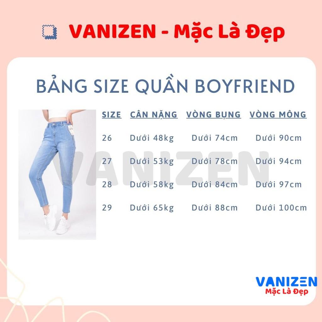 Quần jean nữ ống rộng baggy đẹp lưng cao cạp bán chun trơn hàng cao cấp mã 420 VANIZEN