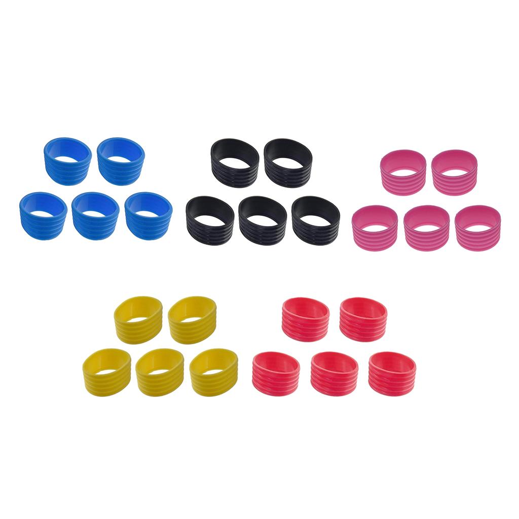 20 Pieces Racquet Grip Ring Badminton Silicone Handle Fix Ring with 4 Color