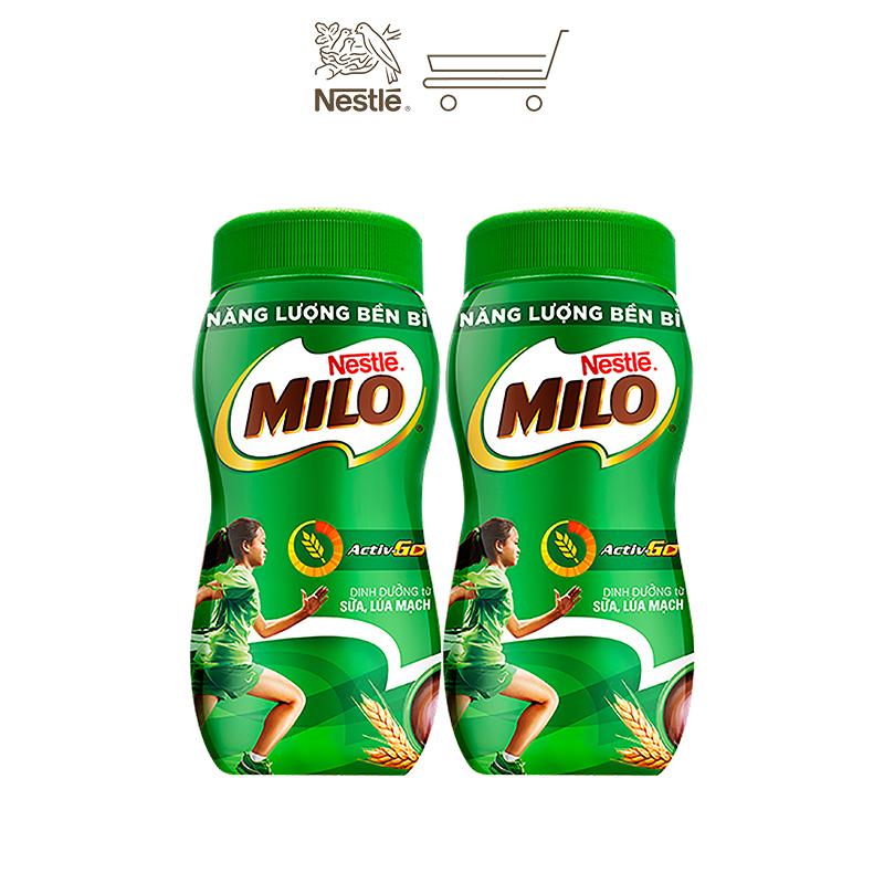 Combo 2 hũ thức uống lúa mạch Nestlé Milo nguyên chất 400g (hũ nhựa)