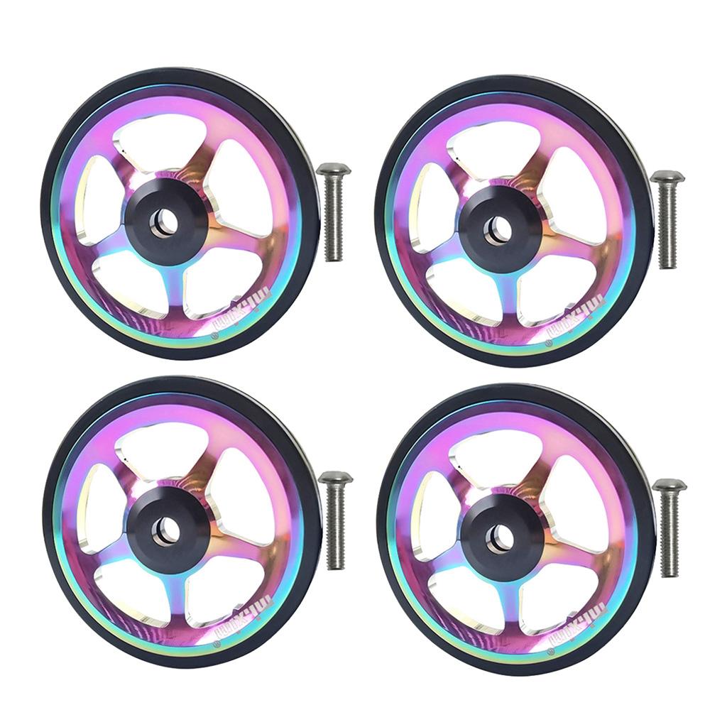 4x Folding Bike Easy Wheels Foldable  Easywheel Refit Parts for Brompton