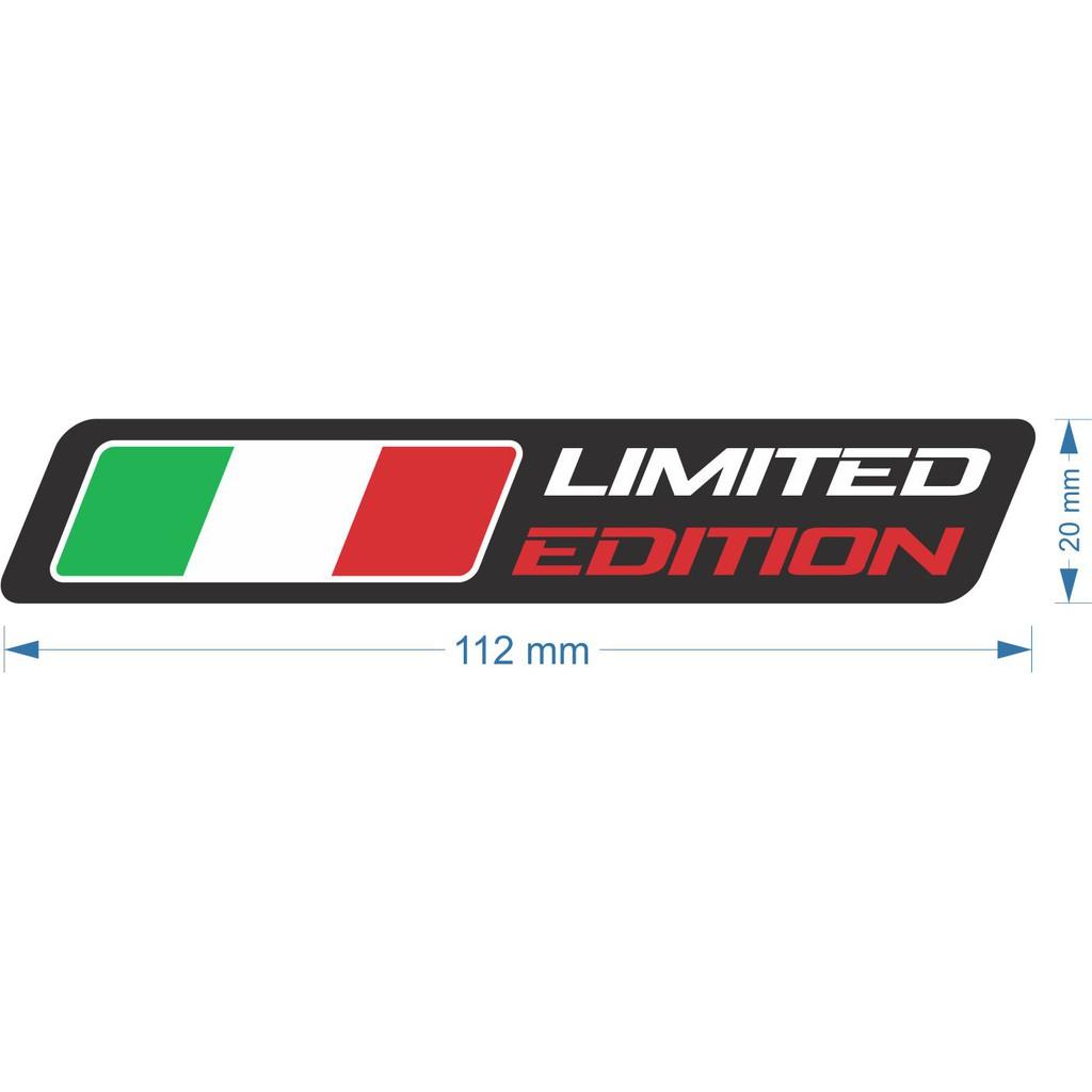 Bộ 2 Decal sticker tem nổi 3D italia flag LE