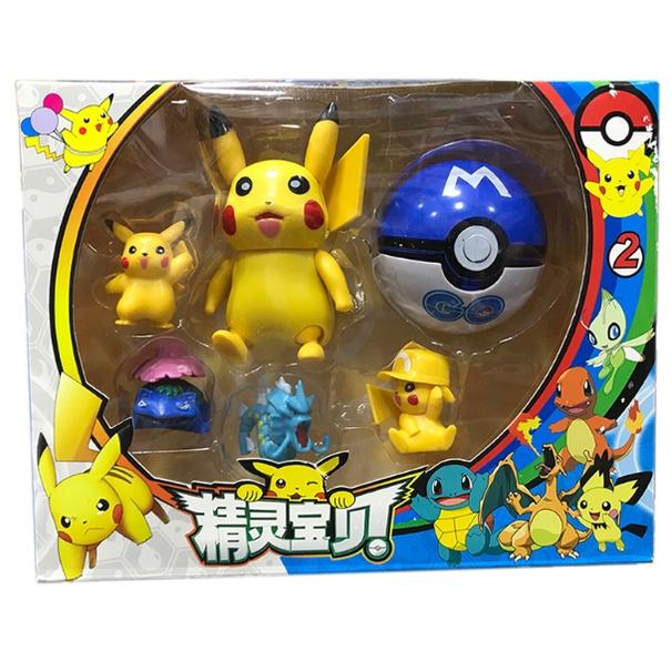 Mô Hình Pokemon, Hộp Các Nhân Vật Pikachu, Hitokage, Zenigame,...Đồ Chơi Dành Cho Các Bé,  Full Box