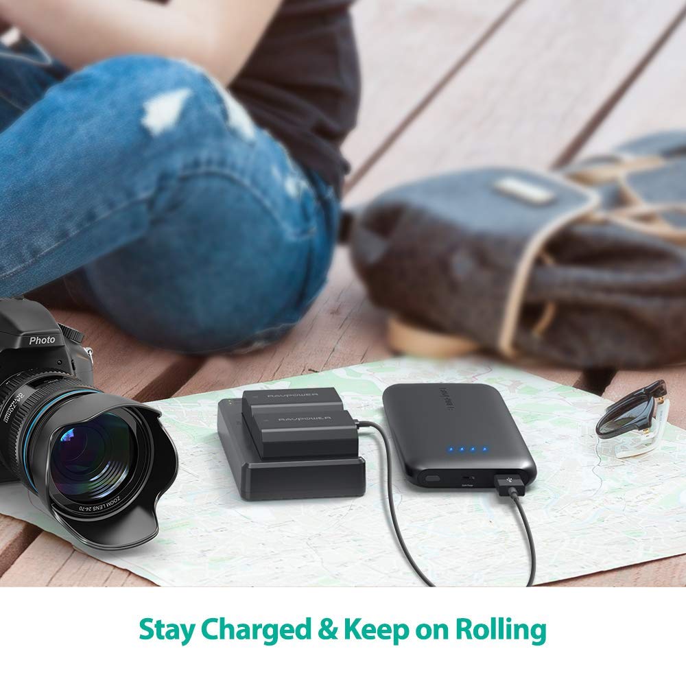 Bộ 2 Pin Và Sạc Kép RAVPower Cho Sony FZ100 A9 A7III A7RIII A6600 - Hàng Nhập Khẩu