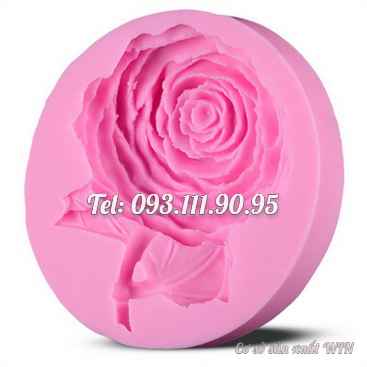 Khuôn silicon làm rau câu hoa hồng cành - Loại 8 cm - Mã số 1442