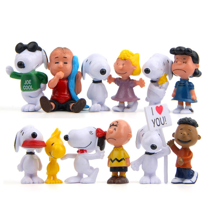 Bộ 12 Mô Hình Chú Chó Snoopy Và Những Người Bạn