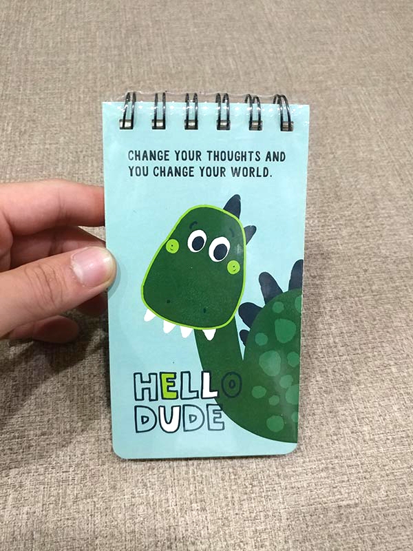 Sổ Lò Xo Cartoon 8x15cm - Mẫu 6 - Hello Dude - Màu Xanh