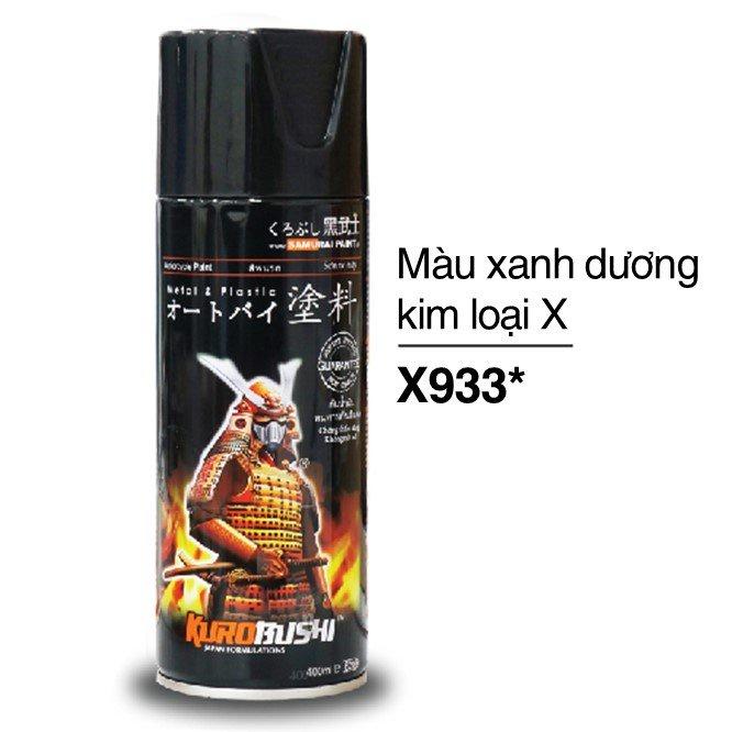 Sơn xịt Samurai Kurobushi - Màu xanh dương kim loại X - X933 ( 400ml)