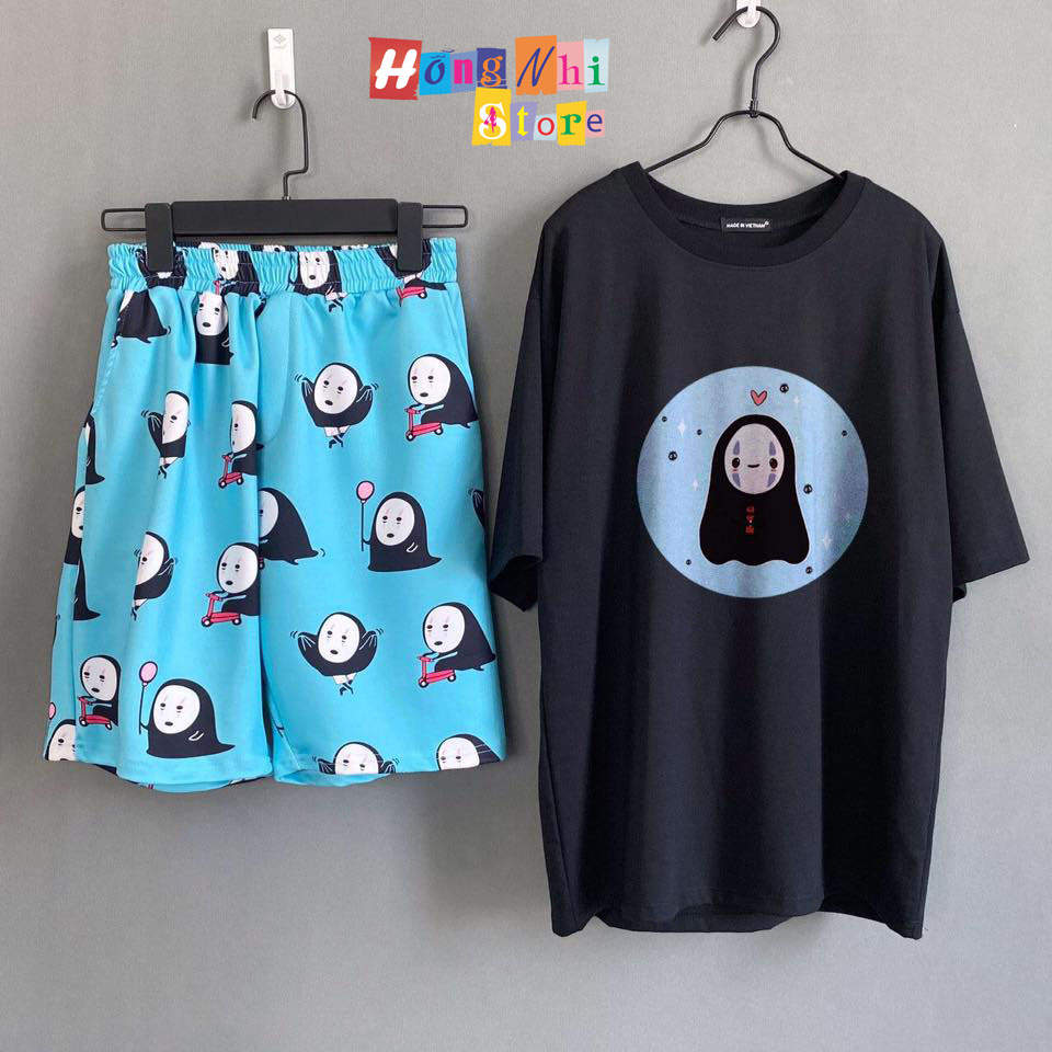 Quần Short Cartoon Unisex Màu Xanh - Quần Đùi Hoạt Hình Siêu Cute - MM