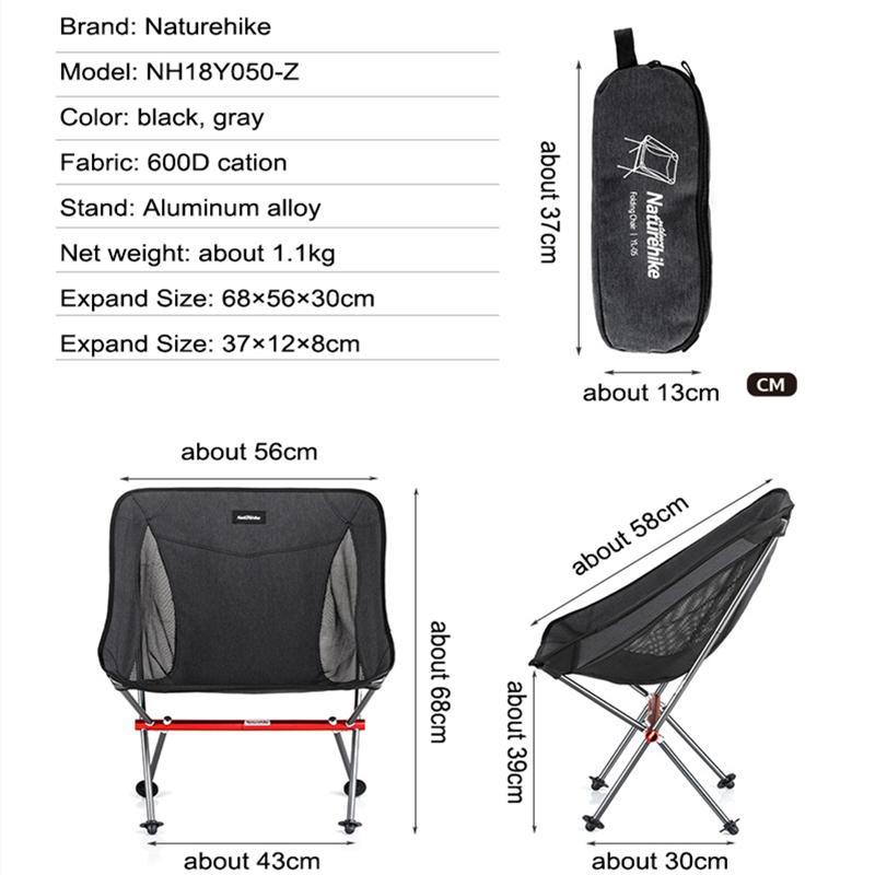 Ghế YL05 Alu Folding Moon Chair NatureHike - Cực Bền, Cực Gọn, Siêu Nhẹ