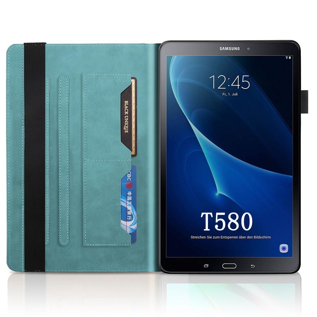 Bao da đựng máy tính bảng PU cao cấp phối silicon mềm dẻo nắp lật cho Samsung Galaxy Tab A 10.1  SM-T580 SM-T585
