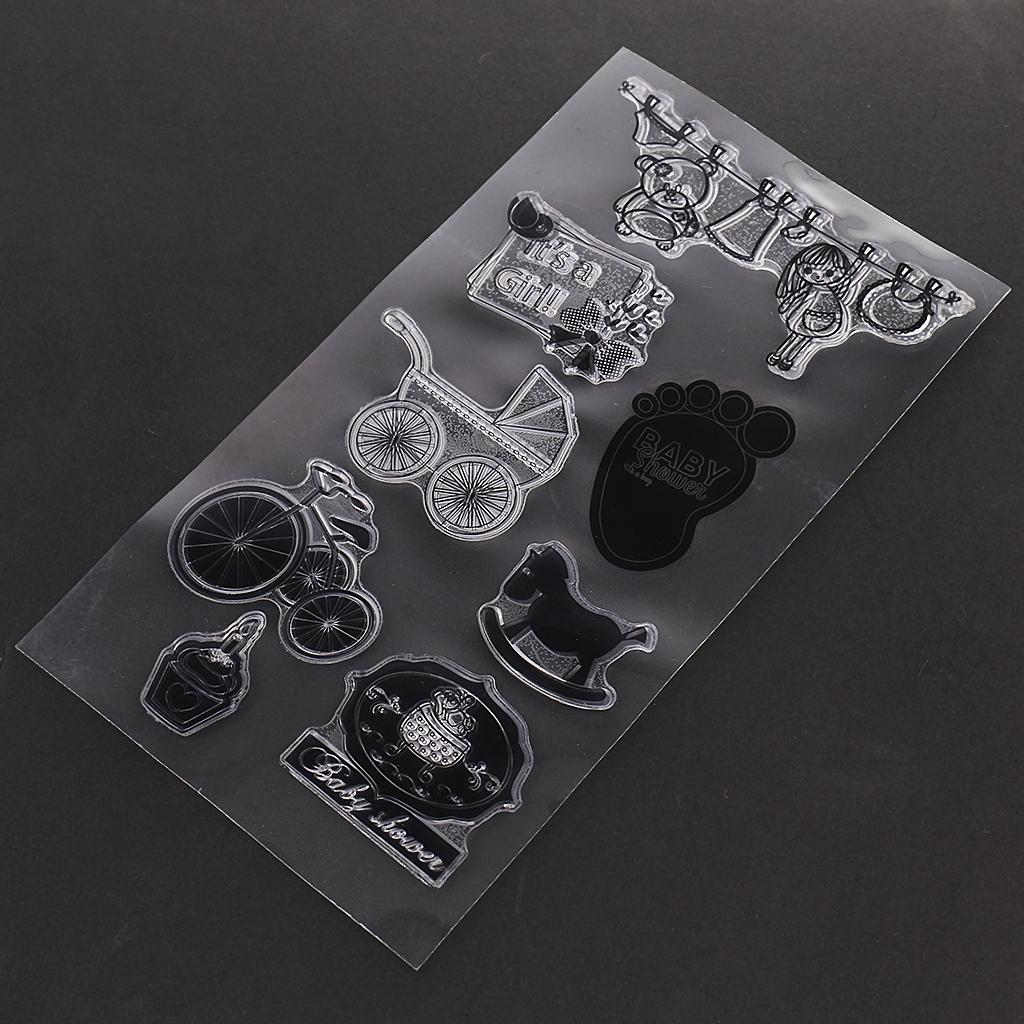 Trong Suốt Silicon Trong Suốt Cao Su Dấu Tờ Bám Thêu Sò TỰ LÀM Thủ Công