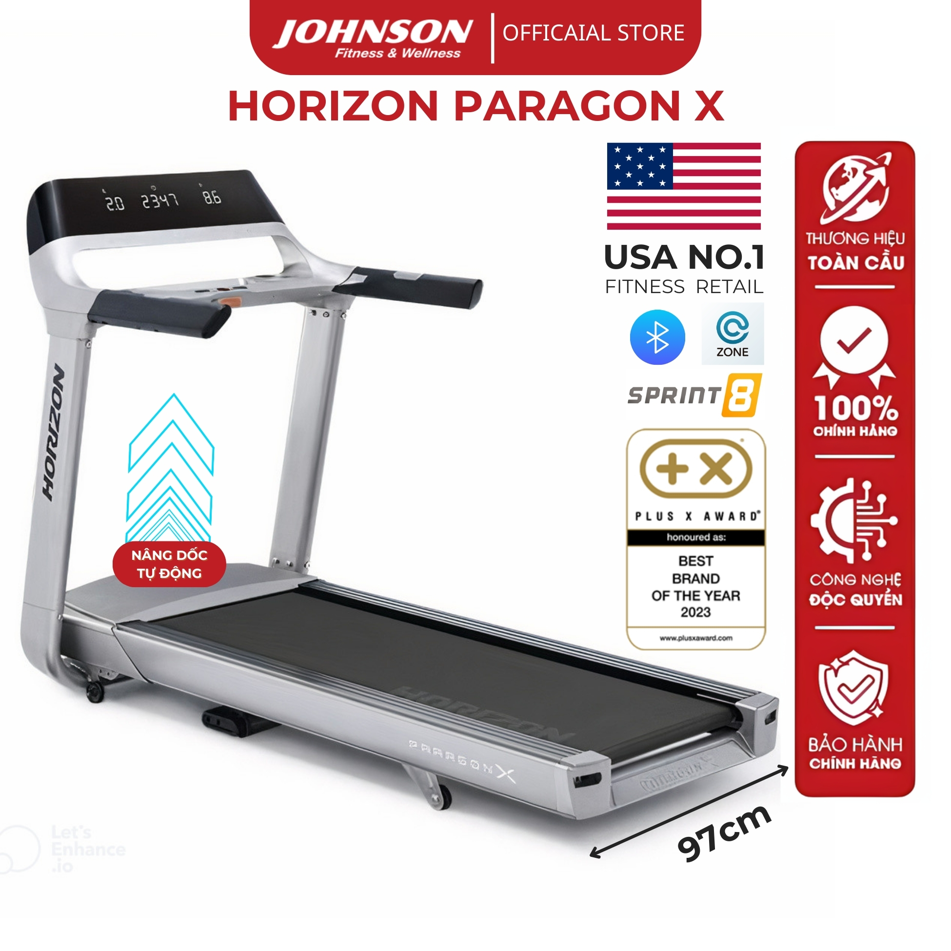 Máy Chạy Bộ Điện Mỹ HORIZON PARAGON X