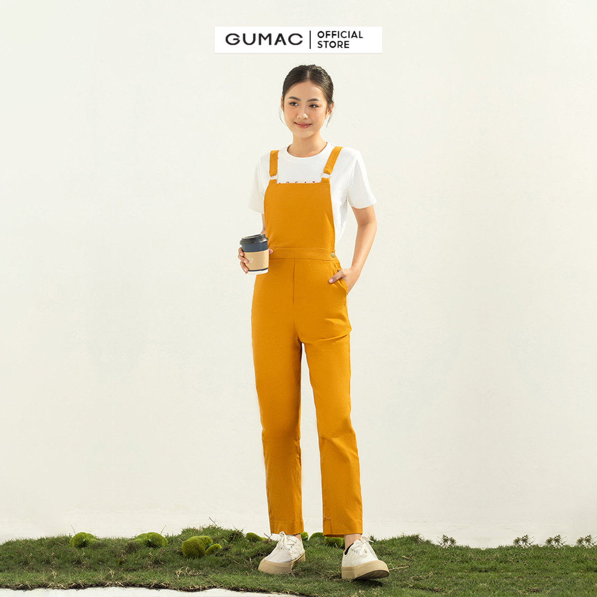 Jumpsuit hai dây GUMAC DC03013 dáng dài cá tính