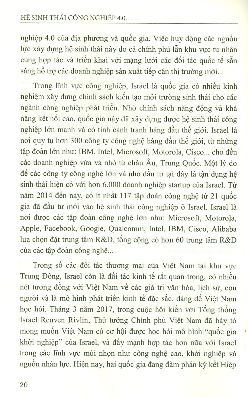 Hệ Sinh Thái Công Nghiệp 4.0 - Nghiên Cứu Trường Hợp Israel Và Gợi Mở Cho Việt Nam