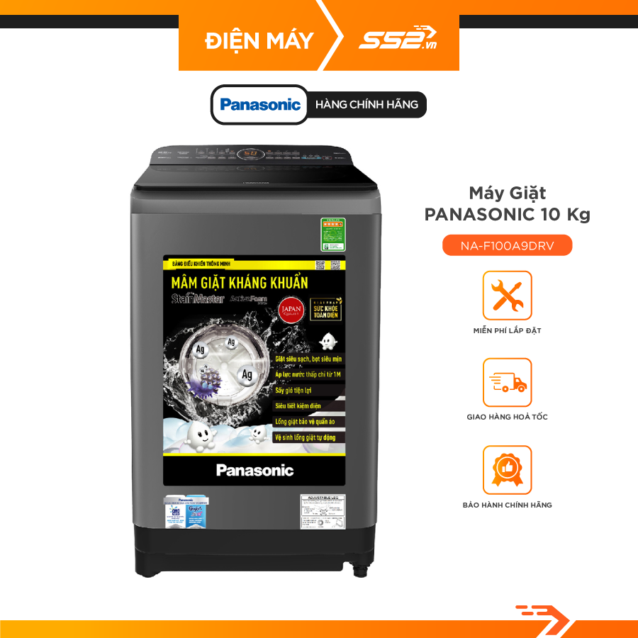 [Giao Hàng Toàn Quốc - Miễn Phí Lắp Đặt] Máy giặt Panasonic 10 Kg NA-F100A9DRV - Hàng Chính Hãng